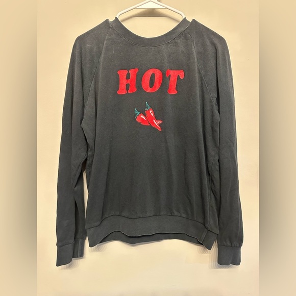 Rare Retro Wildfox Charcoal Gray “HOT” Sweater Large - Picture 1 of 4